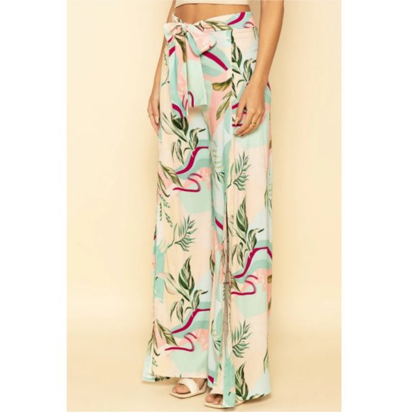 Anthropologie High Rise Boho Floral Wide Leg Flowy Relaxed Fit Bohemian Pants - Picture 3 of 11
